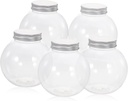 Veemoon 5pcs Transparent Shaped Candy Jars Lid for Christmas Treats Party Favors and Showers for Storing Marshmallows Cookies and Toys