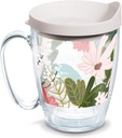 Tervis Mellow Floral Made in USA Double Walled Insulated Tumbler Travel Cup Keeps Drinks Cold & Hot, 16oz - Mug, Classic