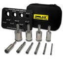 Drilax 10-Pc Diamond Drill Bit Set (5/32" to 1") with Guide & Case | for Ceramic, Glass, Porcelain, Tile & Granite | Multi-Material Diamond Hole Saw Kit