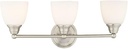 Livex Lighting 13663-91 Somerville 3-Light Bath Light, Brushed Nickel, 23 x 6.5 x 9