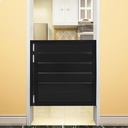 Undercat Swinging Door Solid Wood Cafe Door with 3 Spring Hinges, Saloon Door for Hallway Kitchen Bar Pub Entrance Partition (35.4x35.4in), Black