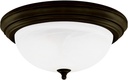 Westinghouse 64292 15-Inch Three-Light Flush Mount Fixture, Oil Rubbed Bronze with Frosted White Alabaster Globe