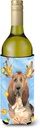 Caroline's Treasures CK2471LITERK Christmas Lights Bloodhound Wine Bottle Hugger Bottle Cooler Sleeve Hugger Machine Washable Collapsible Insulator Beverage Insulated Holder