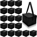 18 Pack Insulated Lunch Bags Bulk, Leakproof Cooler Bags Reusable Lunch Boxes,Waterproof Thermal Insulated Beverage Bag for Women Men for Work, Picnic, and Beach(Black)