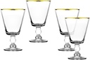 Godinger Goblet Clear with Gold Rim for Liquor, Wine, Beer and Whiskey, Housewarming Gift