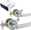 Commercial Door Handle Lock, Bathroom Locks for Home Doors, Vacant Occupied Bathroom Restroom Door Handles, Privacy Lock, Occupied Door Handle (Silver)
