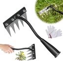 Multi-Tine Carbon Steel Garden Cultivator Rake, 5/6/7/8 Teeth Garden Cultivator Rake, IronRake for Gardening and Weed, Detachable Gardening Hand Weeder Puller Tool (5teeth)