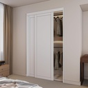 80" White Prefinished 2-Panel Pantry Sliding Closet Door with Hardware Kit, 48" x 80"