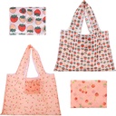 2Pcs Collapsible Tote Boho Reusable Grocery Bags Tote Large Shopping Bags Foldable 50Lbs Large Boho Bag for Groceries, Cloth Market Washable Polyester Bag in Pocket