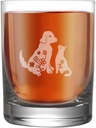 Floral Whiskey Glasses Dog Old Fashioned Whiskey Glasses Crystal Whiskey Tumblers Rocks Cocktail Glass Crystal Old Fashioned Cocktail Whiskey Glasses Set of 2 Glassware
