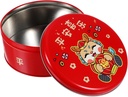 Luxshiny Festive Tinplate Cookie Box for Year Treats Design Biscuit Container for Cookies Candy Snacks Box for Celebrations