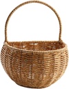 1pc Hand-woven Decorative Basket for Kitchen Wall Storage Country Style Garlic Container and Hanging Basket for Eggs Ginger and Decor