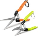 Zegos Trimming Scissor Combo Set, 1x 7" All-Metal Pruning Snips with 3" Long Blades, and 1x 6" Pruning Shears Stem and Branch Cutter for Vine Cutting, Grape, Berry, Herb Trimming (2 Packs Combo Kit)