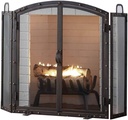 Fireplace Screen with Door, Foldable Iron Fireplace Spark Protection Net, Baby Pet Fire Safety Protection Device, 66X26X80CM