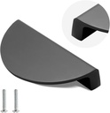Zorfeter 2-1/2 inch Drawer Pulls, 4PCS Matte Black Half Moon Cabinet Pull Handles Semicircle Knobs with Screws for Kitchen Cupboard Bedroom Furniture Door (Length: 3.74")