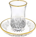 Godinger Dublin Crystal Kiddush Cup and Saucer with Gold Edge