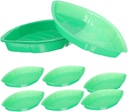 8pcs Leaf Shape Tray Fruit Organizer Snacks Fruit Basket for Kitchen Bowls Snack Trays Hanging Baskets for Kitchen Shaped Plate Palm Leaf Serving Tray Plastic Green