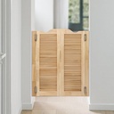 Cafe Door, Swing Solid Wood Door, 180° Auto Opening & Closing Double Doors with Hinges for Kitchens Clubs Cafes, Unfinished, 24" X 42" X 1.34" (Wood)