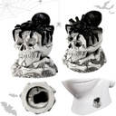 2 PCS Toilet Bolt Caps Decorative, Ceramic Skull Toilet Bolt Screw Covers Bathroom Decor Fun Skull Themed Gadgets Replacement Parts for Halloween (Spider Skull)