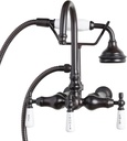 Vintage Tub & Bath Bathroom Wall Mount Gooseneck Clawfoot Tub Faucet with Handshower
