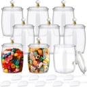 Maxdot 9 Set Cookie Candy Jars Containers for Candy Buffet with Lids Spoon 74 oz Plastic Apothecary Dessert Jars for Party Table Display Bar Decoration Supplies