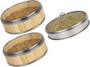 Double-Layer Bamboo Steamer Basket for Dumplings and Buns Stainless Steel Lidded Food Steamer Mini Vegetable for Cooking Kitchen Essential Random Color