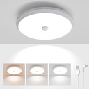 Rechargeable Closet Lights Motion Sensored, Battery Operated Ceiling Light Wireless Motion Sensor Light indoor ,8000mAh Motion Activated Overhead Shower Light No Wiring for Hallway Pantry Porch Garage