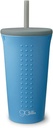 GoSili 4321604 16oz Silicone Straw Cups, Foggy Blue