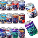 24 Count Monster Machine Truck Party Decorations Supplies Monster Truck Theme Can Coolers Sleeves Birthday Party Neoprene Bottle Sleeves for Birthday Decoration