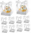 PRETYZOOM 10pcs Individual Cupcake Boxes Cake Carrier Party Favor Boxes Pvc Safe Dessert