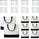 16 Pieces Blank Canvas Tote Makeup Bag White Plain Large Reusable Canvas Grocery Bags Shopping Cloth Bags with Handles