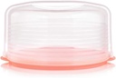 New Tupperware Tupperware Round Cake Taker Carrier in Sweet Morning Pink Base - Holds Baked Goods Up to 11” inches