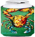 Caroline's Treasures MW1072CC Crab Two Snaps Can or Bottle Hugger Cooler Washable Drink Sleeve Collapsible Beverage Insulated Holder, Can Hugger, Multicolor
