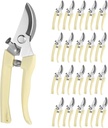 20Pcs Pruning Shears for Gardening, Beige Garden Clippers Handheld Heavy Duty Plant Scissors Bypass Pruning Shears for Gardening Yard Hedge Flowers Tree Trimming Plant Cutter
