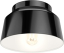 Hunter - Cranbrook 1-Light Matte Black, Medium Size Flush Mount Light, Dimmable, Modern Style, Bell Shaped, for Bedrooms, Kitchens, Foyers, Bathrooms - 19023