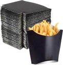 200 Pack 4oz Black French Fry Containers - Small French Fry Box Holder Disposable Charcuterie Cups - Kraft Paper Takeout Boxes for Wedding Birthday Carnival Individual Party Point