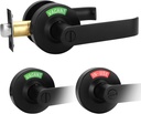 Malimali Commercial Door Handle with Occupied Sign, Bathroom Door Handle with Lock, Stainless Steel Privacy Door Handle Hardware Door Lever Lock for Restroom Public Washroom, Matte Black
