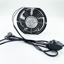 ventilation fan Ball Bearing Axial Cooling Exhaust Fan with Switch and Socket Wall-mounted Exhaust Fan 172mm Diameter Cooling Fan, Black, 38W ventilating fan(Color:220V fan with cable)