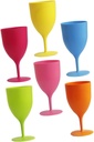 Zerodeko 6pcs Colorful Plastic Goblets for Easter Parties Festival Drinking Cups Reusable Wine Glasses for Home Wedding Family Gatherings