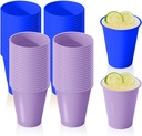 120 Pack Disposable Plastic Cups, Heavy Duty 12 Ounce Drinking Party Cup in Assorted Colors for Wedding Birthday Party and Everyday Use (Blue ＆ Lavender)