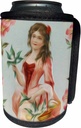 Can Cooler Bottle Wrap - Vintage Victorian Lovely Girl Picking Flowers Vintage Design
