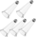Alipis 5pcs Glass Spice Bottles Stainless Steel Lids Kitchen Salt Pepper Sugar Dispensers Easy to Use Condiment Jars for Cooking