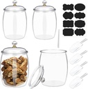 4 Pcs 64 oz Candy and Cookie Jar with Lids 4 Spoons Plastic Jars Decorative Apothecary Jars Candy Buffet Containers Clear Can Airtight Food Storage Canister for Home Decoration Supplies