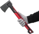 INTERTOOL Long Hatchet Camping Axe for Wood Chopping and Kindling - 18" Ax Tool for Splitting Firewood & Outdoor Survival, Gardening, Hiking with Shock Absorbing Anti-Slip Handle & Sheath - HT08-0292
