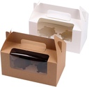 PRETYZOOM Assorted Paper Muffin Boxes 2 Compartment Cake Packaging Perfect for Birthday Wedding Shower Decor