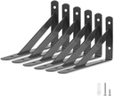 Heavy Duty Shelf Brackets 6 Packs, Eau L Corner Brace Black 4 X 6 Inch 90 Degree Floating Shelves, Tripod Triangle Shelf Brackets for Floating Wood Shelves