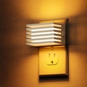 L LOHAS LED Night Lights Plug into Wall, 2 Pack Modern Night Light with Dusk to Dawn Sensor, Dimmable Plug in Night Light, Adjustable Brightness, 2000K Amber for Bedroom Bathroom Hallway