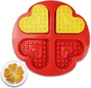 Silicone Waffle Molds, 4 Cavities Heart Shaped Waffle Baking Molds Nonstick Waffle Maker Baking Tray Mold for Kids DIY Waffle Cake Chocolate