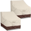 Patio Chair Covers For Outdoor Furniture Waterproof Heavy Duty Oxford Cloth Chair Covers For Outdoor Chairs, Outdoor Patio Covers 40"W x 37"D x30"H (2 Pack, Beige, Large)