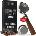 54mm Bottomless Portafilter 18-21g Precision Basket with 950 Laser-Cut Holes for High Extraction Compatible for Breville Barista Express, Pro, Touch, Impress, Bambino, Bambino Plus and Infuser
